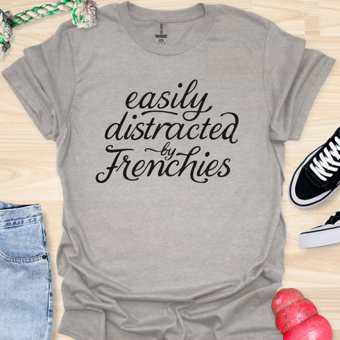 Easily distracted by frenchies - V1 - Elegant Swish T-Shirt